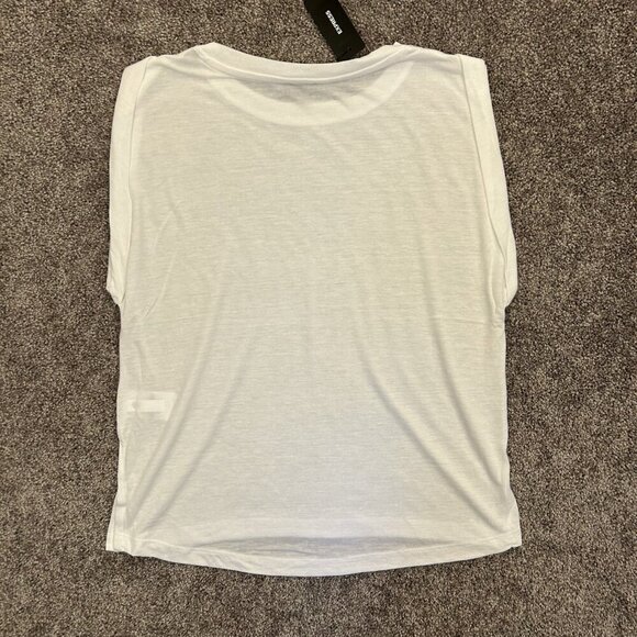 Express Women's Linen Blend Crew Neck Muscle Tank White Size XS NWT $34 - Picture 9 of 15